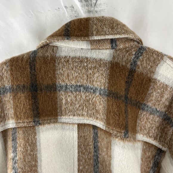 Anthropologie Avec Les Filles Plaid Brown & Cream Shacket Women's Size 3X - Picture 6 of 8